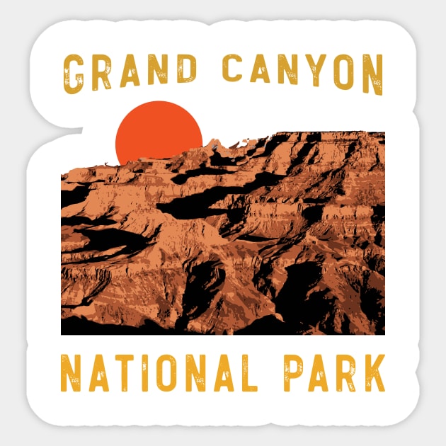 Vintage Grand Canyon National Park Arizona Desert Mountain Sticker by mrsmitful01